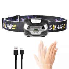 USB Rechargeable Durable Strong Headlamp power bank Led Headlamp For Night Outdoor Emergency Head Torch with Motion Sensor